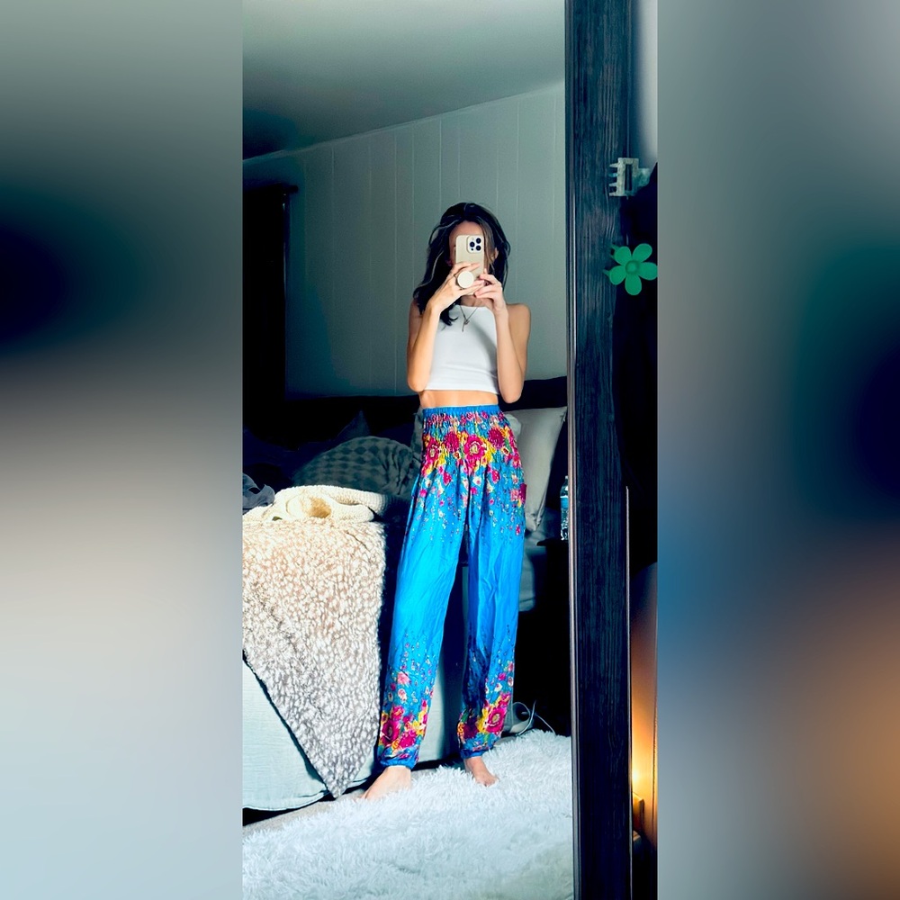 Floral genie pants